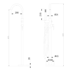 Смеситель ABBER Wasser Kreis AF8115NG напольный для ванны, никель