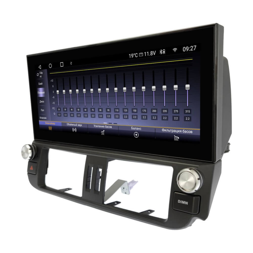 Магнитола для Toyota Land Cruiser Prado 150 2009-2013 (взамен 7" навигации, поддержка JBL и 360) - Carmedia ZH-T1209 монитор 12.3" на Android 12, 8/128Гб, CarPlay, 4G SIM-слот