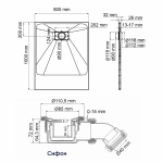 Душевой поддон WasserKraft Main 41T17 100х80 белый