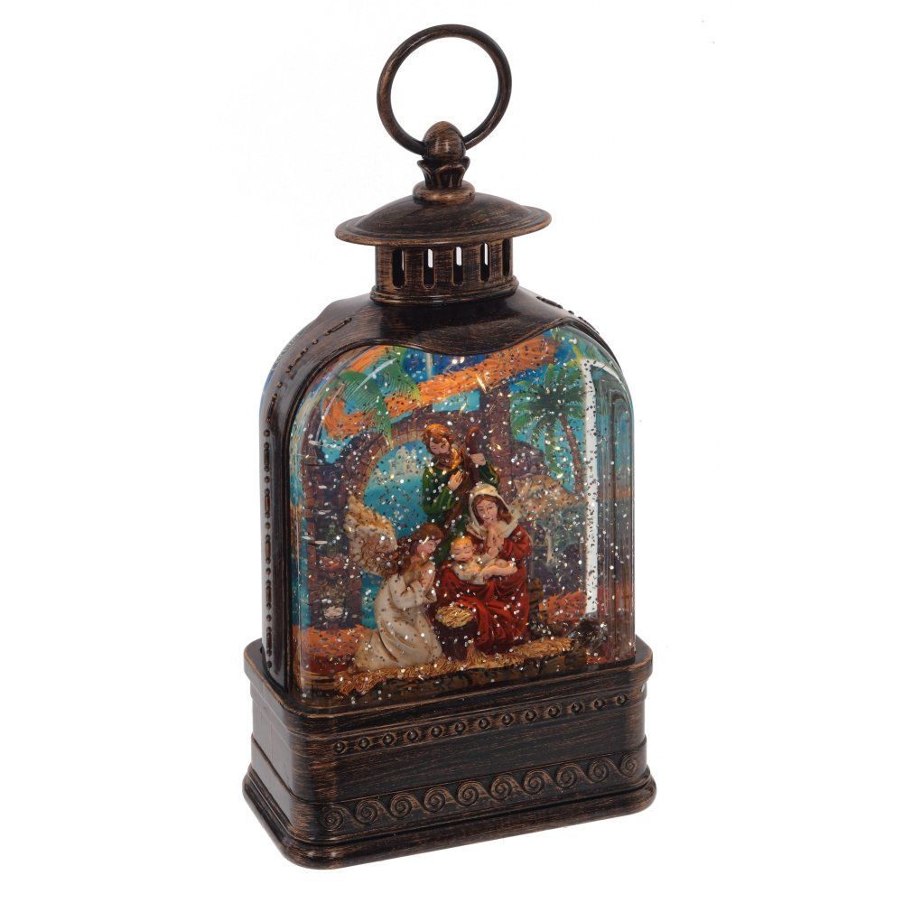 GAEM Фигурка декор в стекл шаре "Рождество" (подсвет, вьюга, 2xAAA, н/п), L13 W7 H27 см