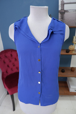 Блузка Oasis синяя без рукавов 40 размер