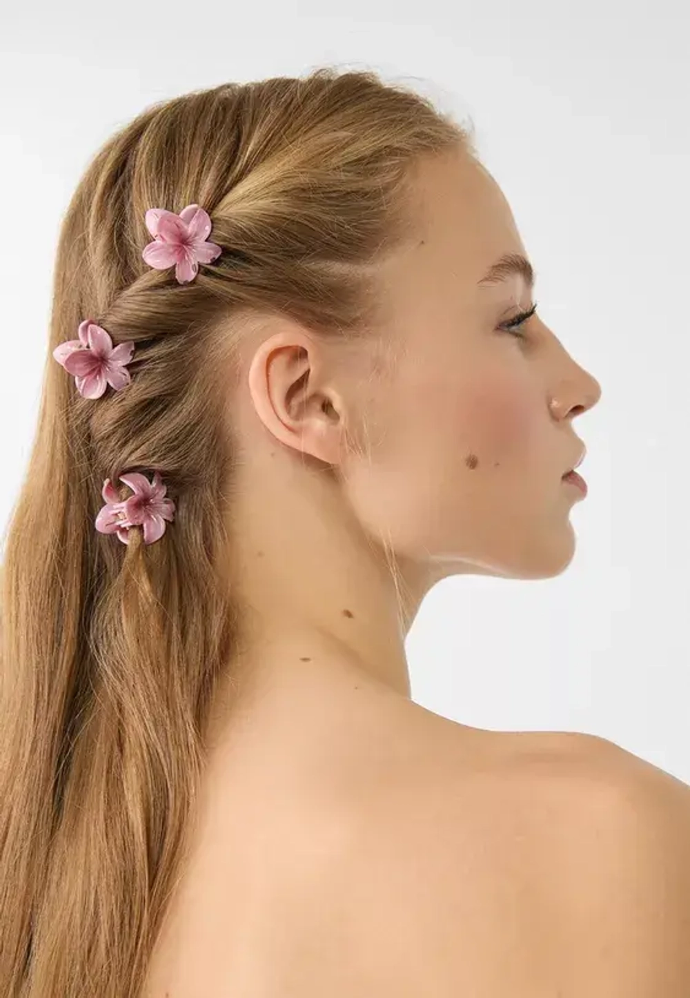 STRADIVARIUS Набор из 6 мини-заколок для волос в виде цветов, экрю