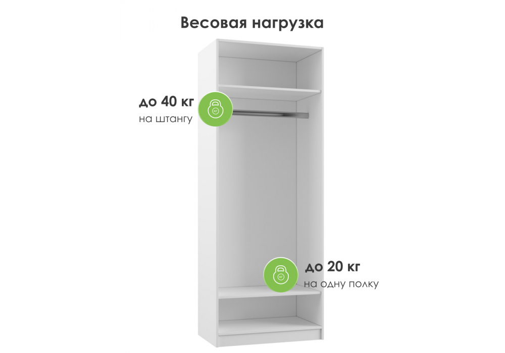 Шкаф Woodville Мадера ШМ2 лдсп белый