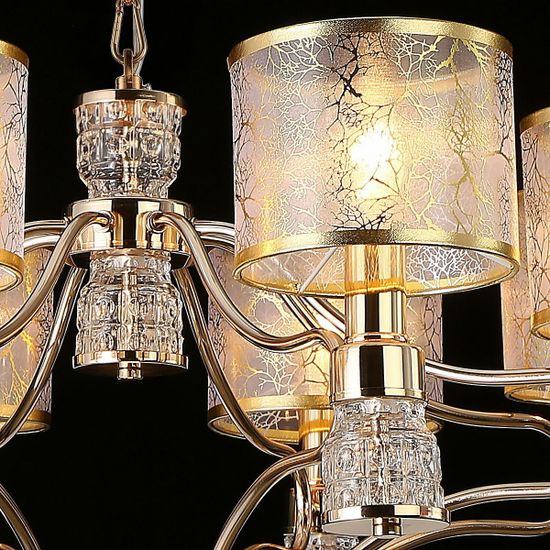 Люстра потолочная ILLUMICO E14  IL6216-8P-27 GD