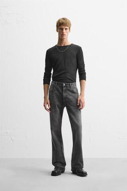 ZARA ДЖИНСЫ FLARED FIT, ЧЕРНЫЙ