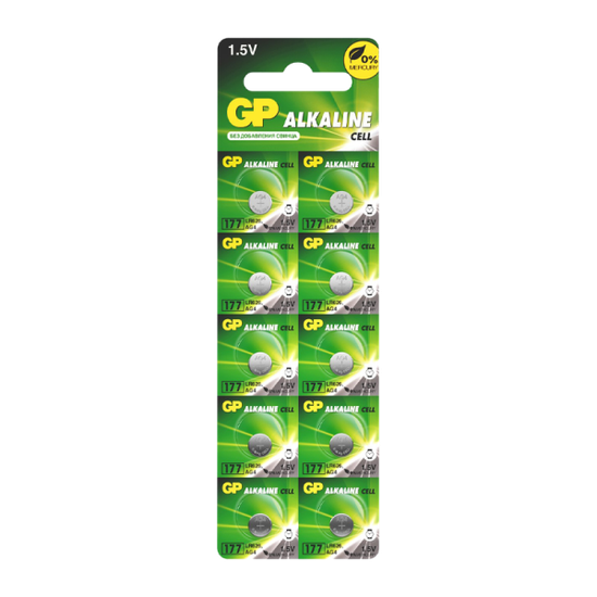Батарейка 177/G4/LR626/LR66/377A GP Alkaline 1.5V (10 шт. в блистере)