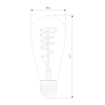 Филаментная светодиодная лампа Dimmable ST64 5W 2700K E27 тонированная BLE2746