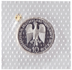 10 марок 1990 год (F) 800 лет со дня смерти Фридриха I Барбаросса, Германия. PROOF в родной запайке