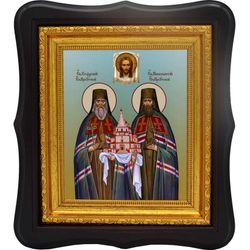 Софроний и Иннокентий Иркутские. Икона на холсте.