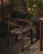 Уличный стул Erice из алюминия и шнура коричневого цвета