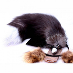 Анальная пробка с хвостом и ушки из натурального меха