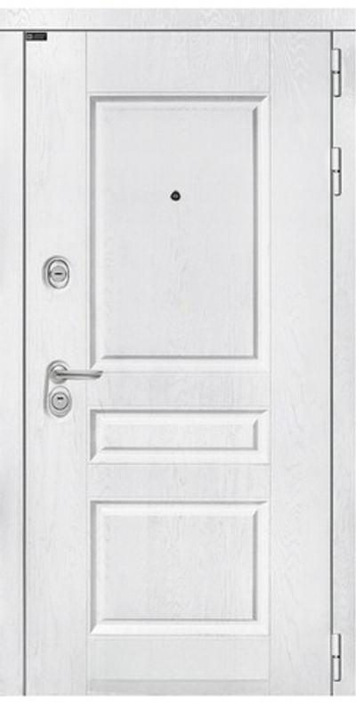 Входная дверь с шумоизоляция в квартиру Белое дерево, стекло черное - 1106