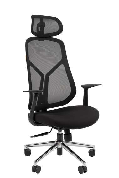 Офисное кресло Chairman CH588 с подголовником черный пластик, черный СС