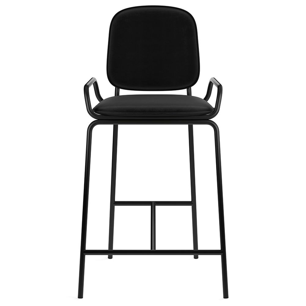 Стул полубарный Ror, 2 Frame, велюр, черный/черный