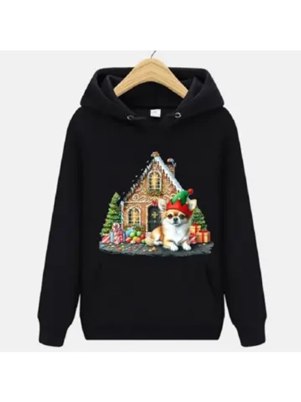 Термотрансфер "Собака с подарками" 20х18, наклейка на одежду