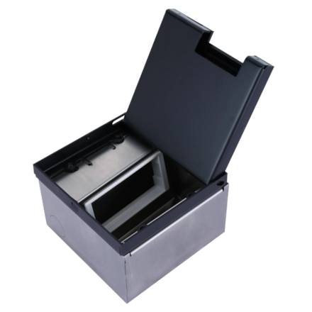 Donel Лючок в пол 4 мод. (2 мод. 45х45 мм.) верт. установка, металл антрацит, в уровень с напольным