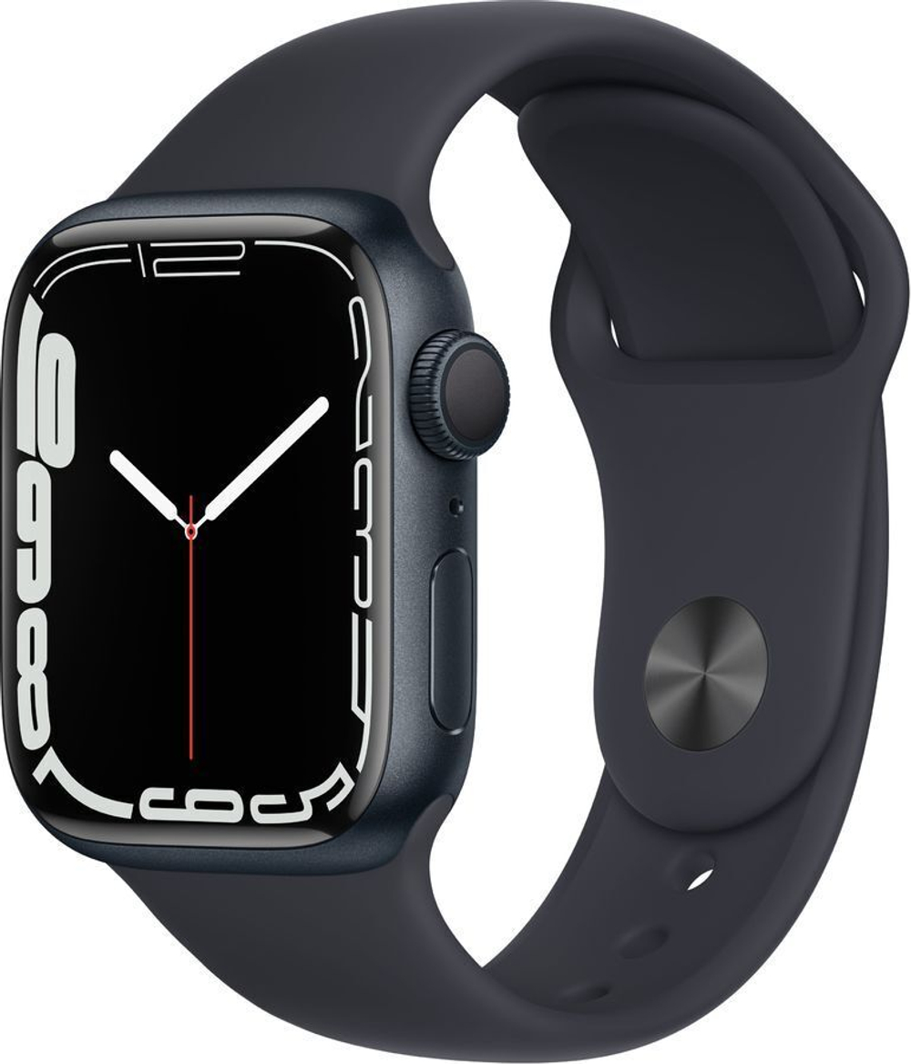 Умные часы Apple Watch Series 7 GPS 41mm Midnight Aluminium Case with Midnight Sport Band (MKMX3RU/A)