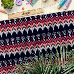 Ткань шифон племенной симметричный узор