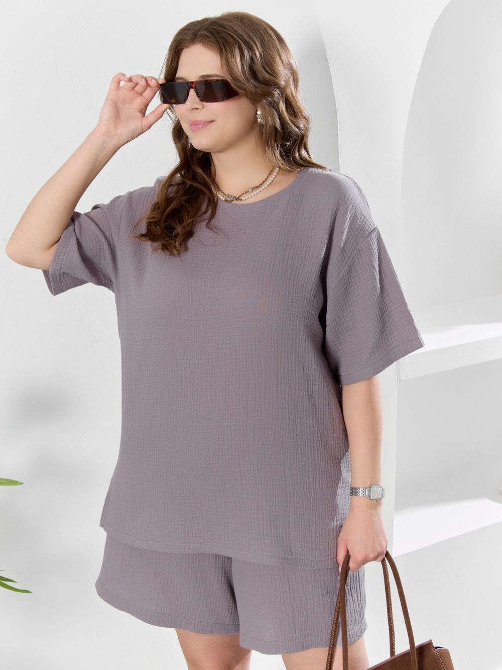 Блузка Вуаль-4 Виотекс СЕРЫЙ