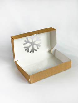 Коробка с окошком "Снежинка" 20 х 12 х 4 см