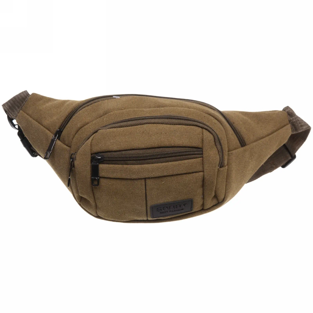 Сумка на пояс «Sport leader - Street Fashion», 4 кармана, цвет бежевый, 35*16*6см