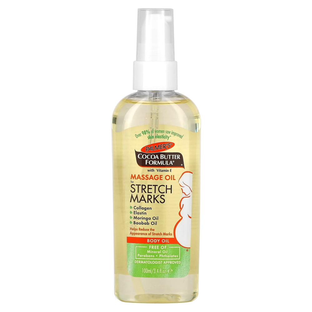 Palmer's, Cocoa Butter Formula® с витамином E, массажное масло для растяжек, 100 мл (3,4 жидк. унции)