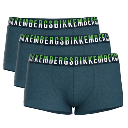 Мужские трусы боксеры синие набор 3в1 Bikkembergs BICOLOR BKK52UTR27TR
