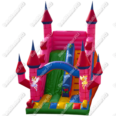Надувная горка "Розовая крепость"