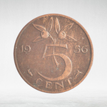 Netherlands, 5 Cents - Juliana, 1956, VF