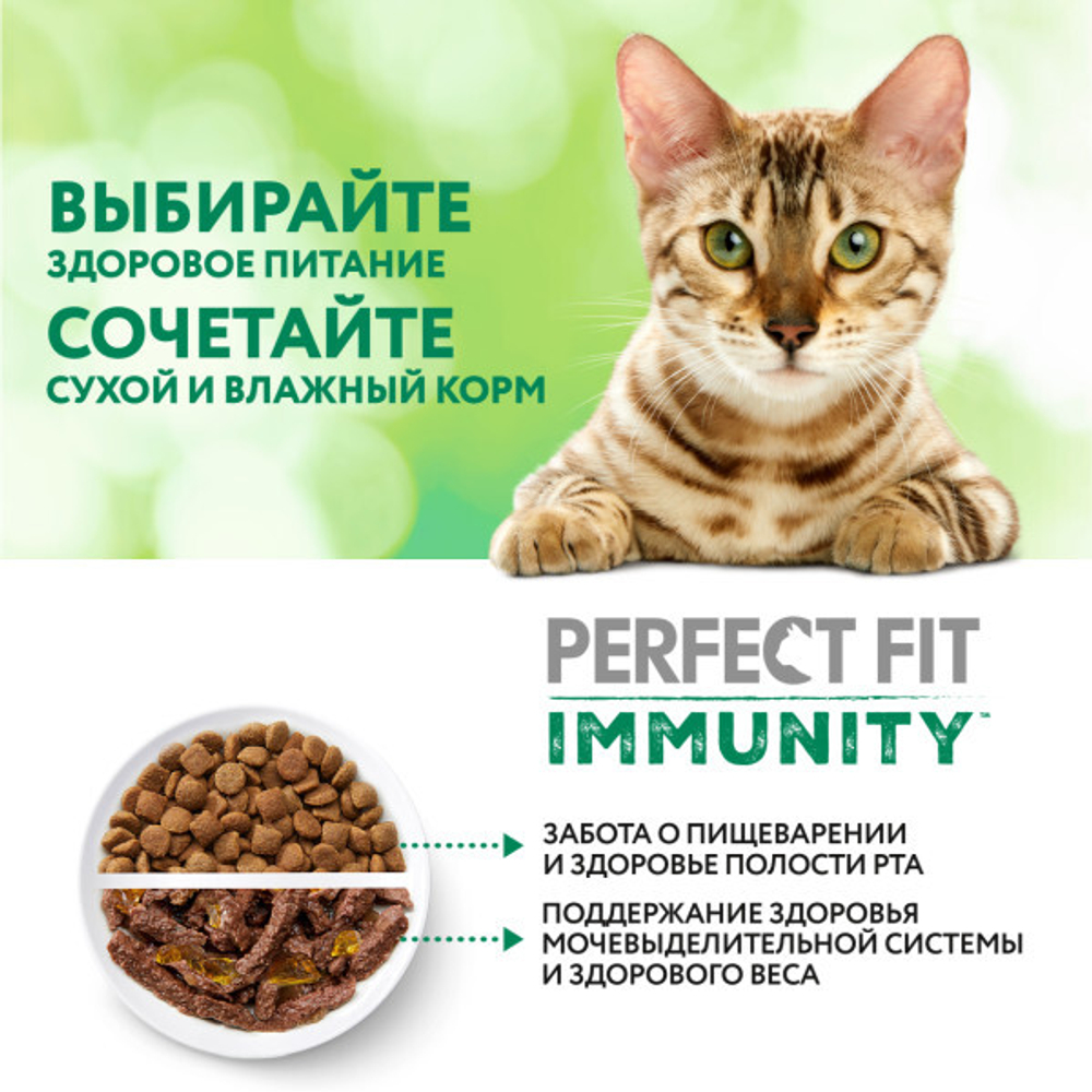 Говядина в желе, 75г усиленный иммунитет влажный корм для кошек Perfect Fit