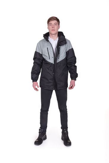 Куртка-ветровка "Стандарт" (серый/черный)