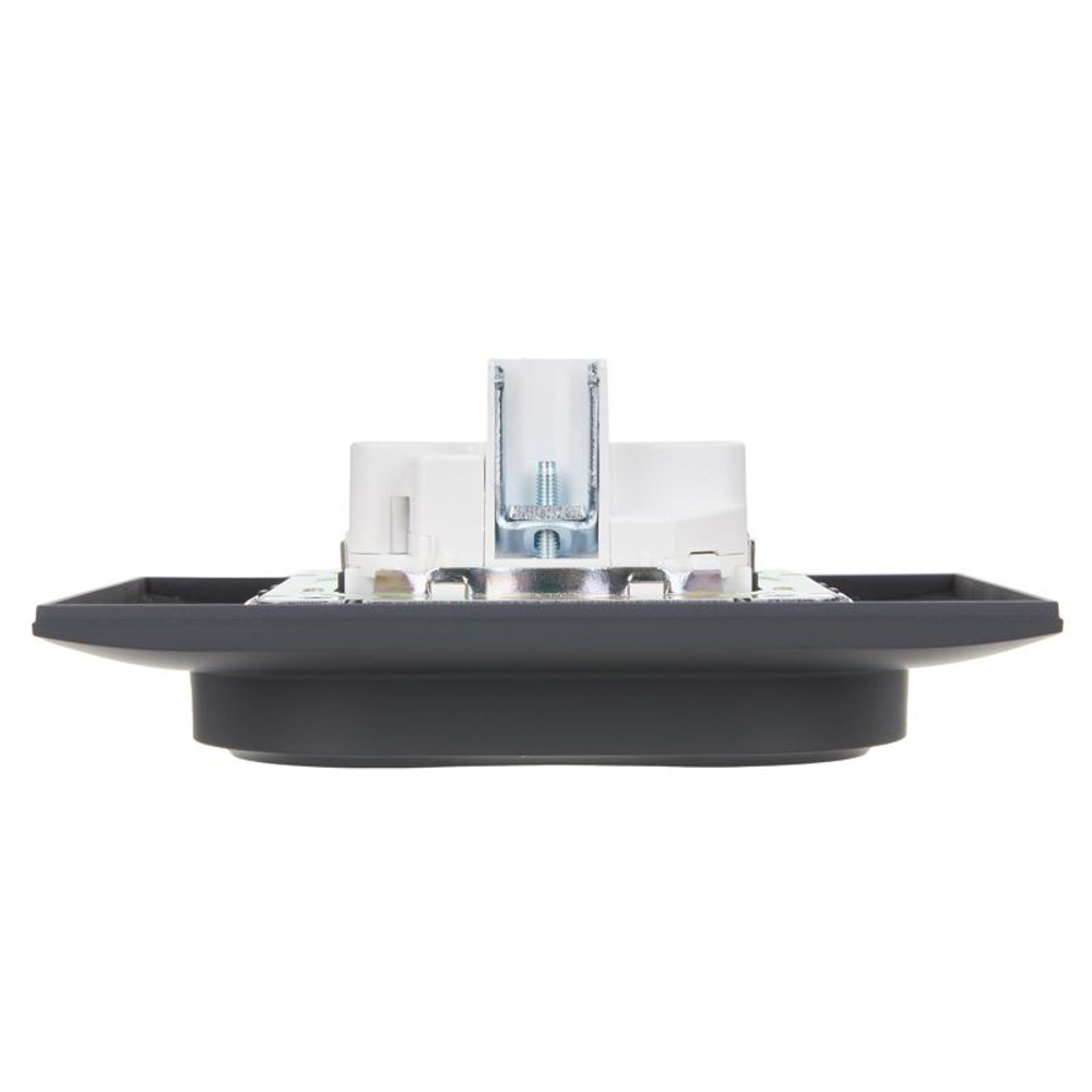 Розетка 2-м SKANDY 16А с заземл. защ. шторки в сборе SK-R07G графит IEK SK-R24-16-K53-F