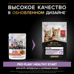 Влажный корм PRO PLAN HEALTHY START для котят говядина в соусе 85г x 26 шт