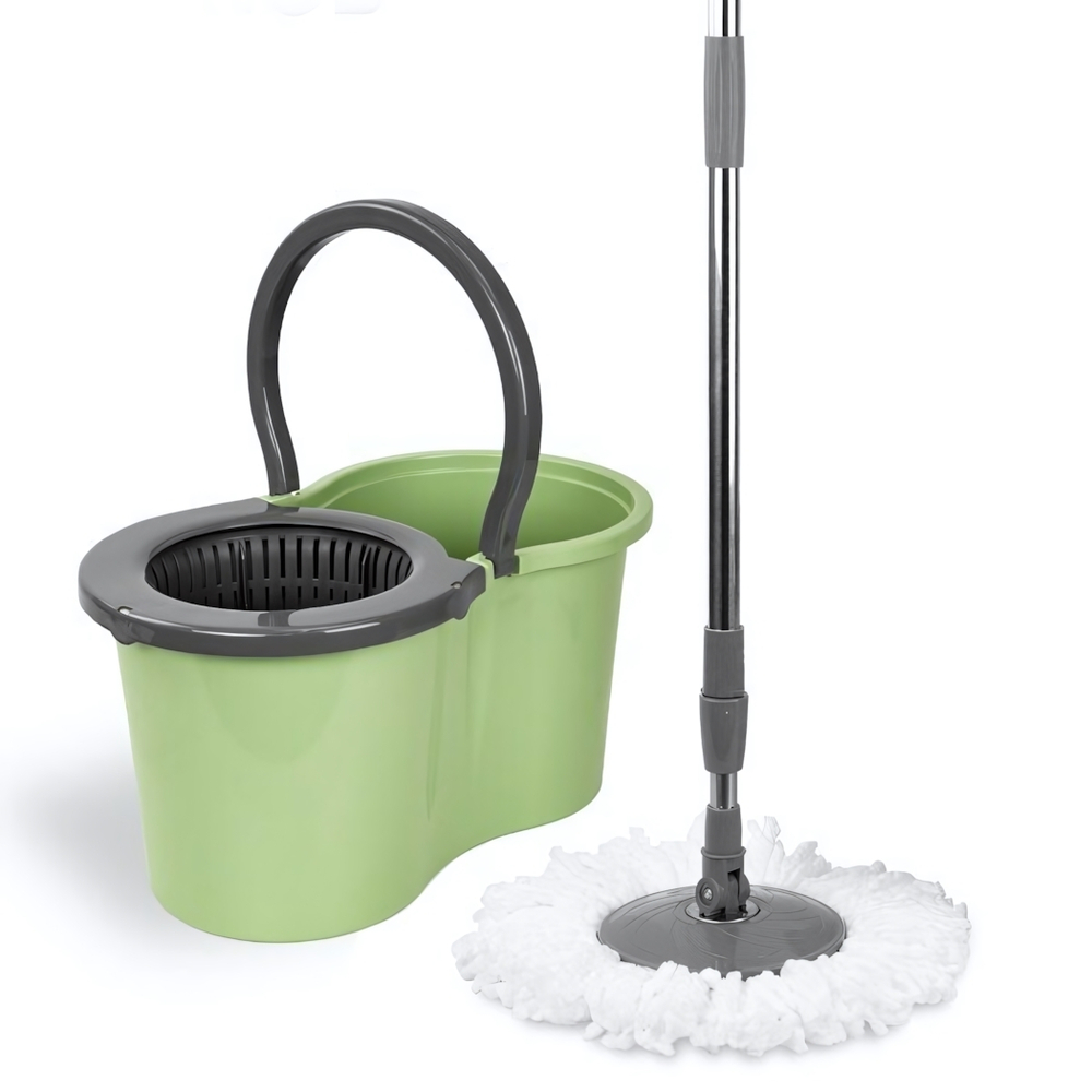 Набор для уборки VERDE SPIN MOP 16л. (ведро с отжимом + швабра + насадка) цвет оливковый