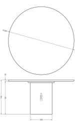 Стол обеденный Garda Decorенный Garda Decor d150*76 см каменная столешница, шпон