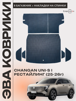 Коврики ЭВА в багажник с накладками на задние сидения для Changan UNI-S рестайлинг (CS55 Plus рестайлинг 2) 2025-2026г