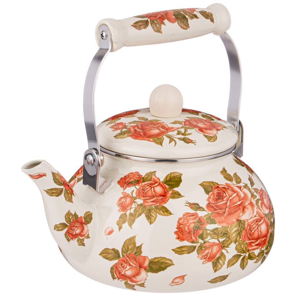 ЧАЙНИК AGNESS ЭМАЛИРОВАННЫЙ, 2,5 Л, СЕРИЯ "КОРЕЙСКАЯ РОЗА"