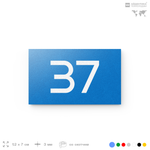 Табличка с номером 37 на дверь квартиры, для офиса, кабинета, аудитории, склада, голубая 120х70 мм, Айдентика Технолоджи