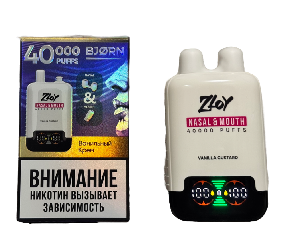 BJORN Zloy Nasal&Mouth Banana ice - банан-лёд 40000 затяжек 20мг Hard (2% Hard)