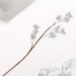 Ветка декоративная «Сказочная ягода» 60 см, Серебро