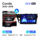 Teyes CC2 Plus 10,2"  для Toyota Corolla 2012-2016