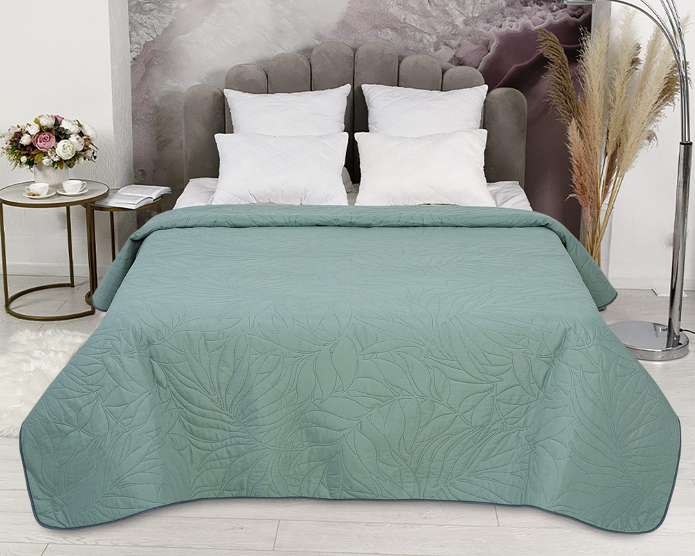 Покрывало на кровать, стеганое, поплин с размерами 215х220