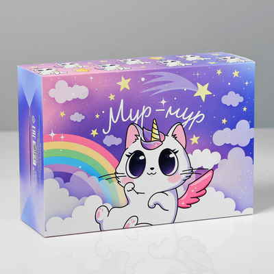 Коробка складная «Мур-мур», 16 × 23 × 7.5 см