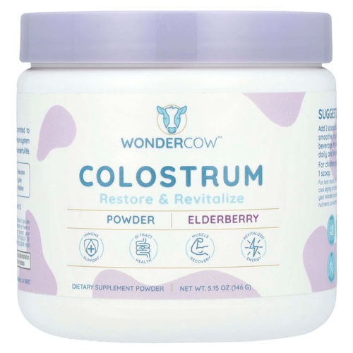 Wondercow, Порошок молозива, бузина, 146 г (5,15 °)