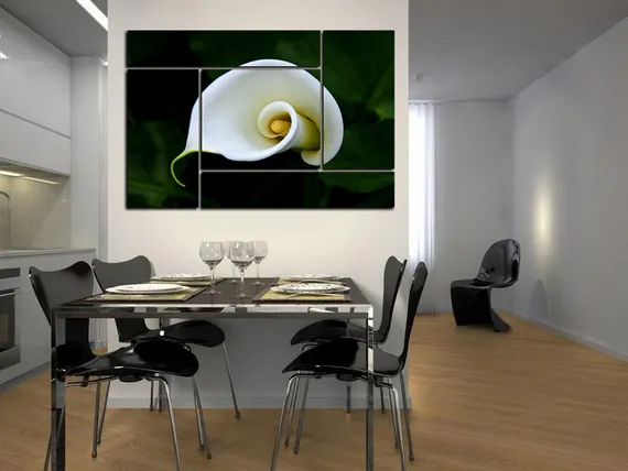 Модульная картина "Белый цветок"