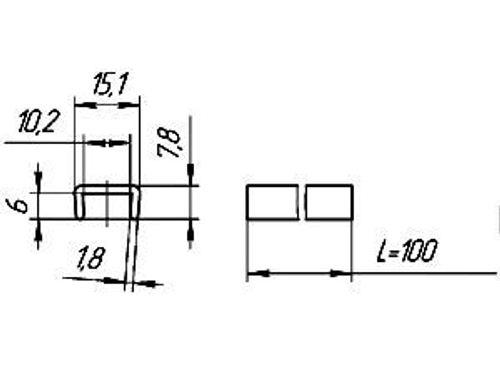 Профиль торцевой ламин. черный матовый , 100мм