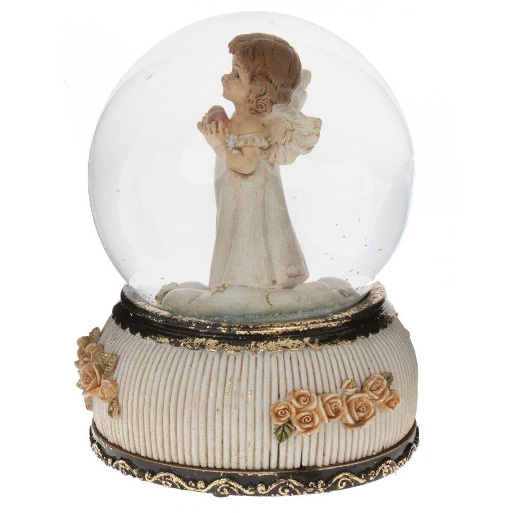 GAEM Фигурка декор в стекл шаре "Ангел" (муз с ключ), D 10 см, L10,5 W10,5 H14 см