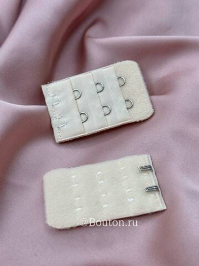 Расширитель для бюстгальтера светло-бежевый 2 ряда 6 петель 2 крючка 3х5 см