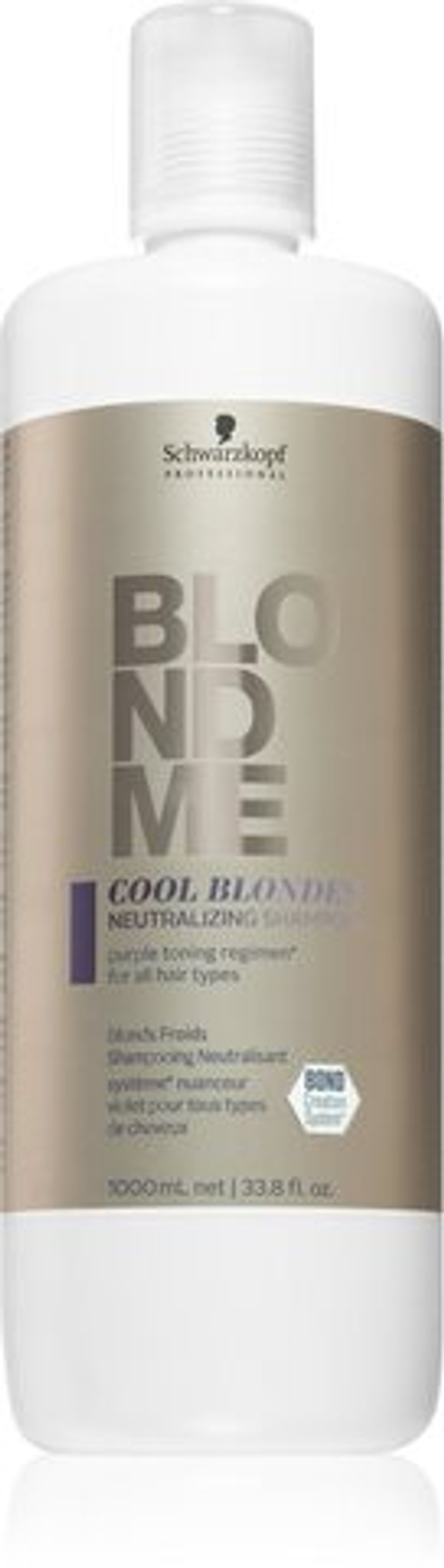 Schwarzkopf Professional Blondme Cool Blondes - шампунь для нейтрализации желтого цвета для светлых и балаяжных волос /   1000  ml  / GTIN 4045787640274