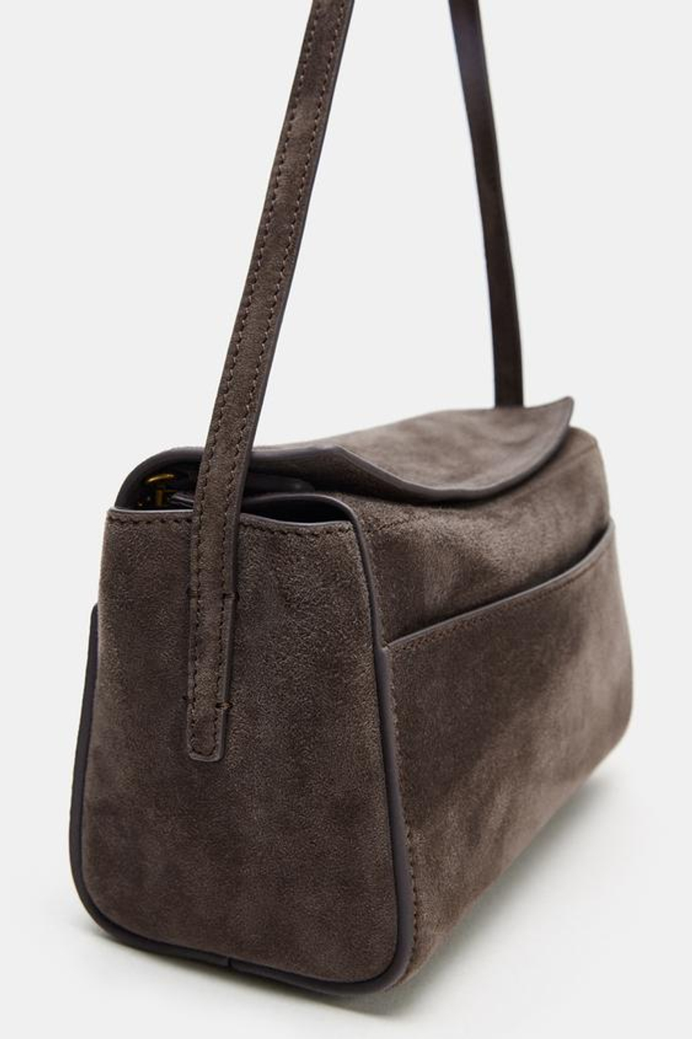 ZARA МИНИ-СУМКА ИЗ КОЖИ, КОРИЧНЕВЫЙ